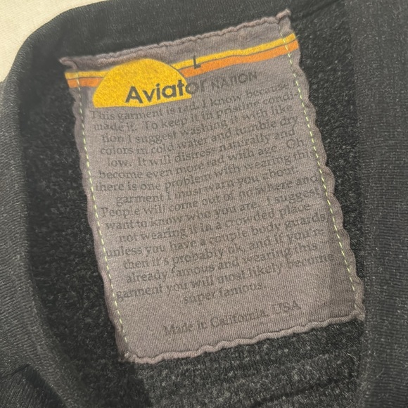 Aviator Nation Rainbow Rib Crew Sweatshirt in Black - Picture 4 of 6